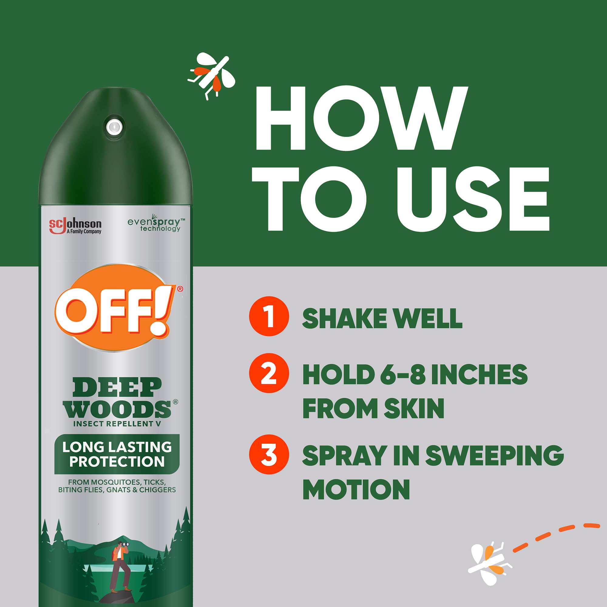 OFF! Deep Woods ideal para camping y pesca al aire libre.