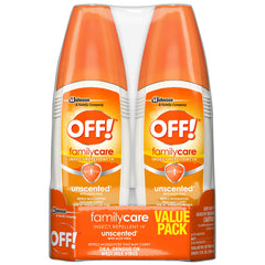 OFF! FamilyCare unscented spritz twin-pack on clothing provides outdoor insect protection