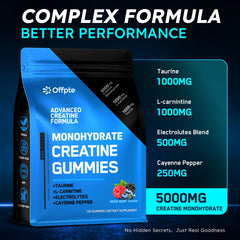 Travel packets of OFFPTE Creatine Gummies ready for gym bag