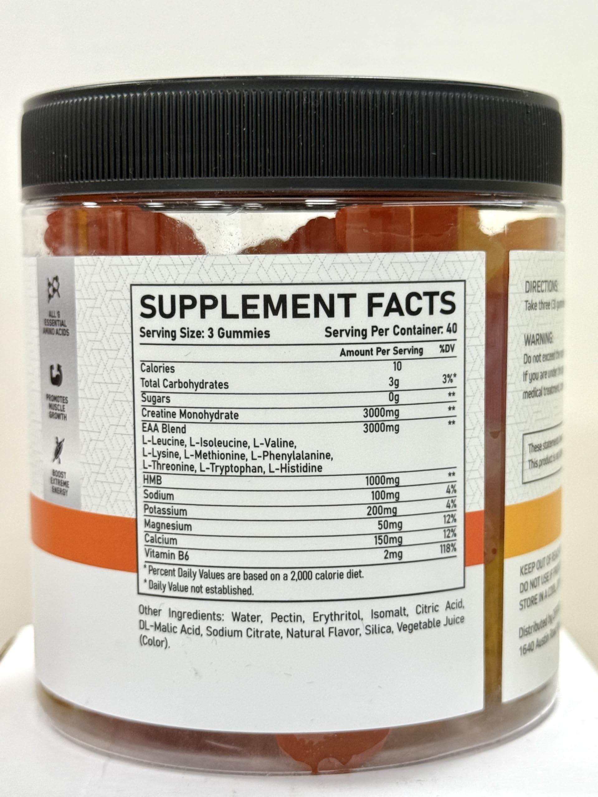 Supplement facts panel highlights vegan, gluten-free, and non-GMO attributes.