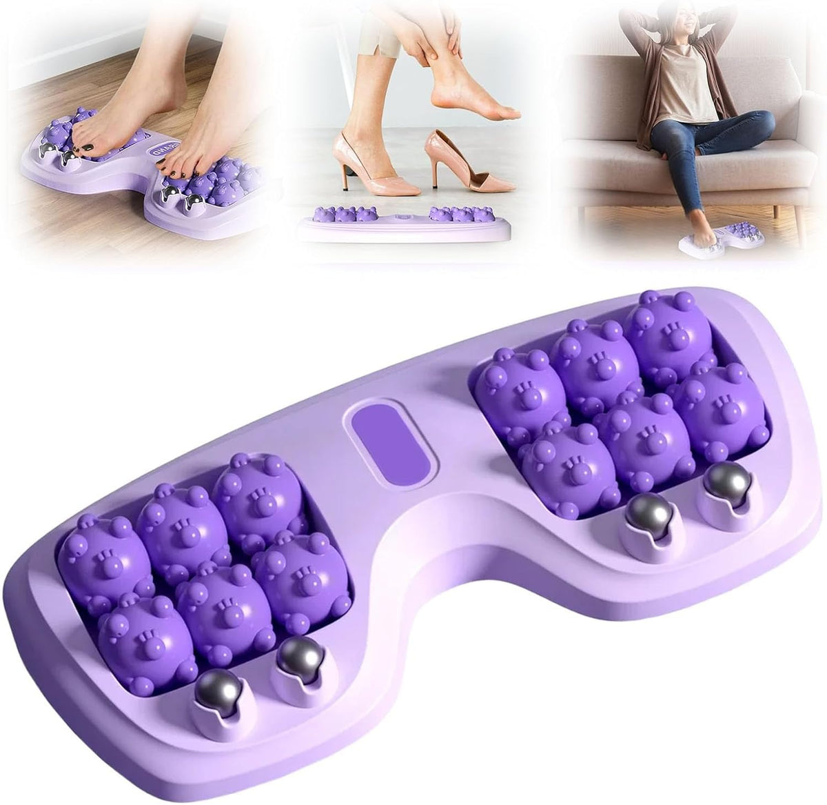 OFIGAS portable dual foot massager in blue, front view, for quick relief at home