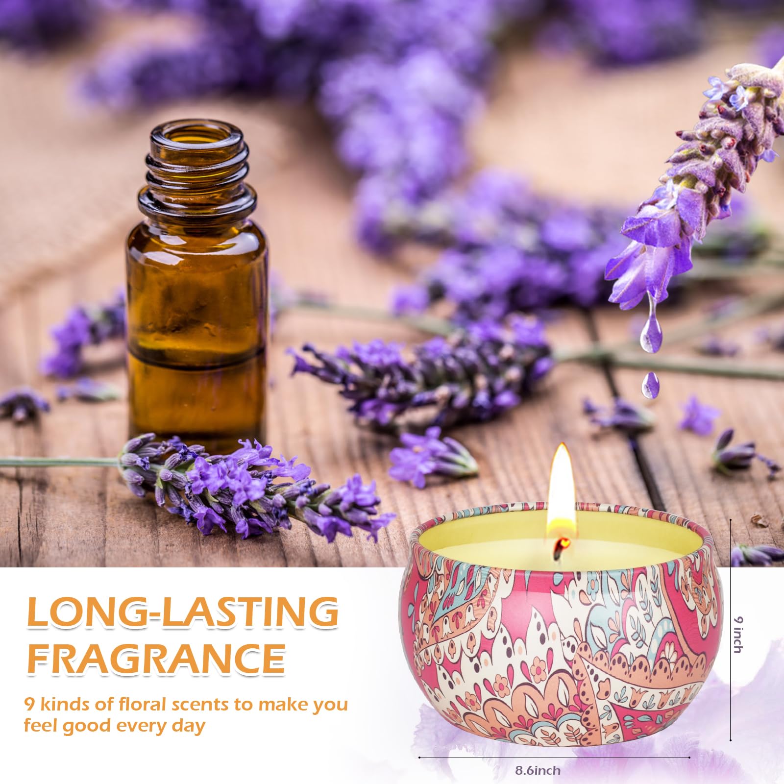 OFUN jasmine candle jar with soothing, romantic scent.