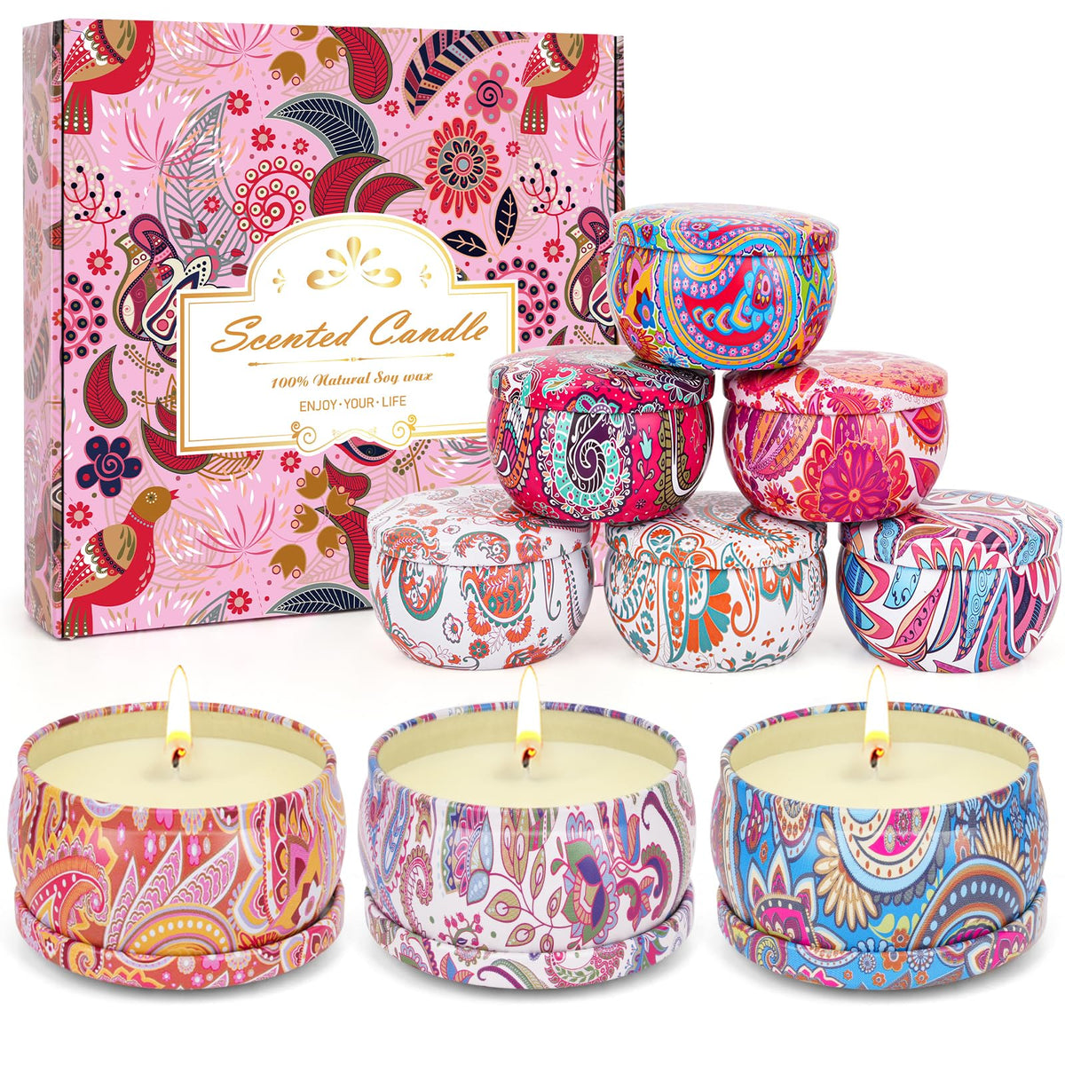 OFUN scented candle Rose – soothing aroma for cozy evenings and mood uplift.