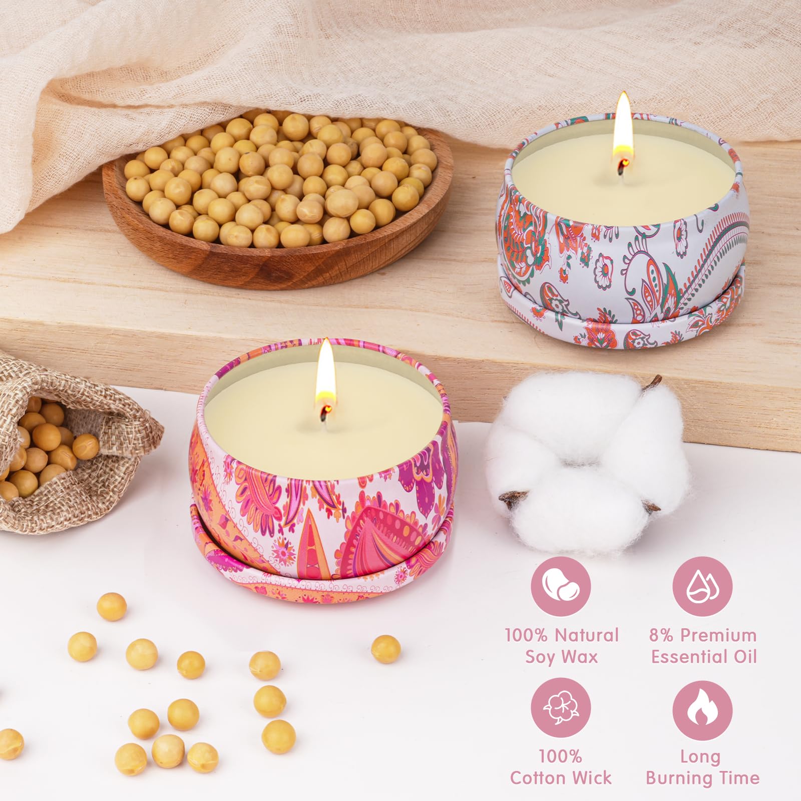OFUN scented candle Vanilla – warm sweetness creates comforting ambiance for baths and unwinding.