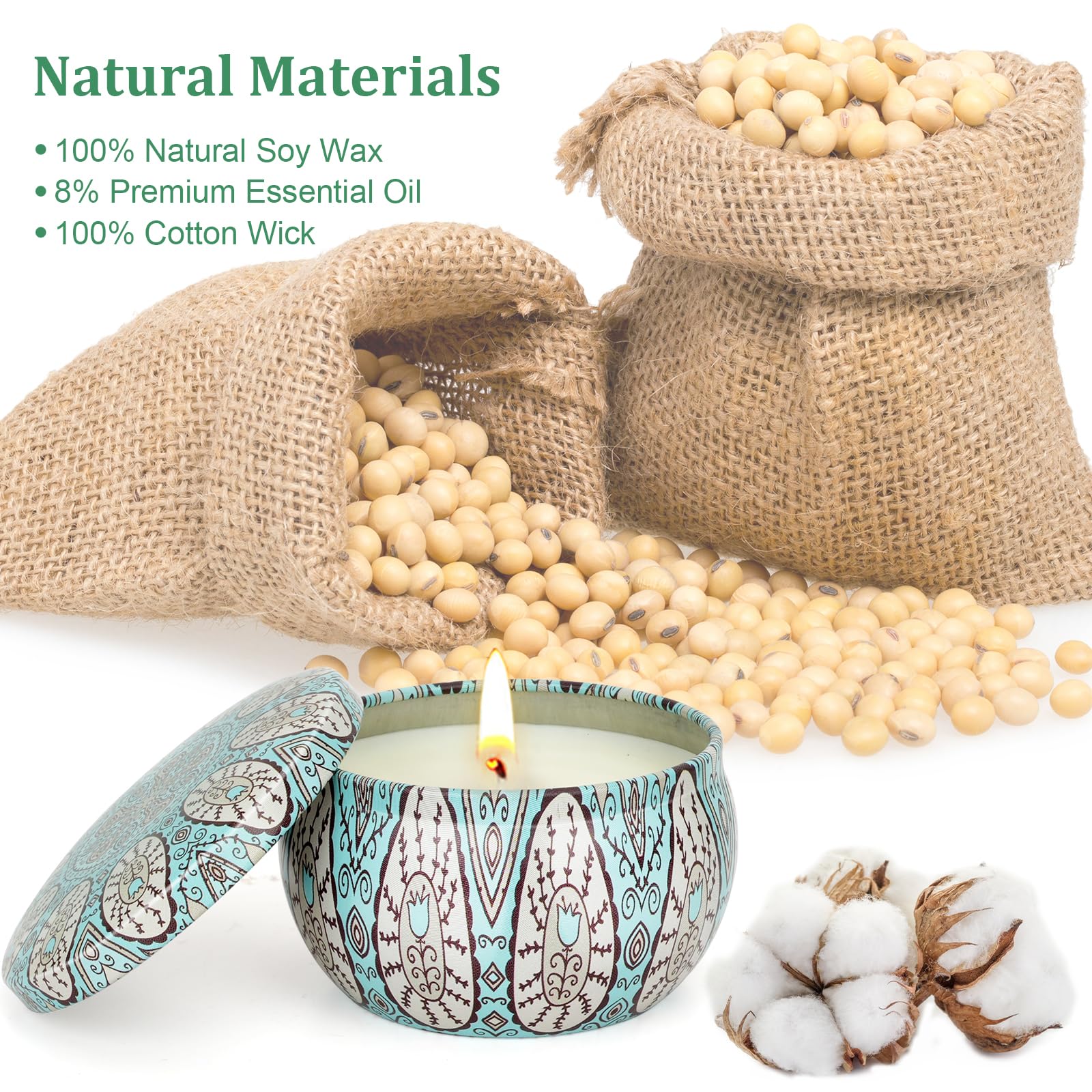 OFUN scented candles gift set Gardenia for floral warmth