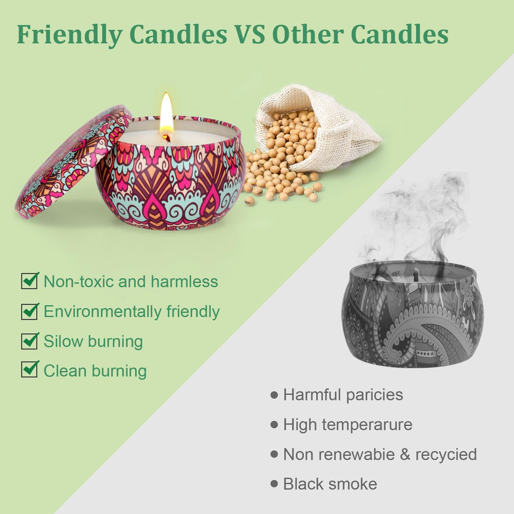 OFUN soy wax scented candles with natural wicks for clean burn
