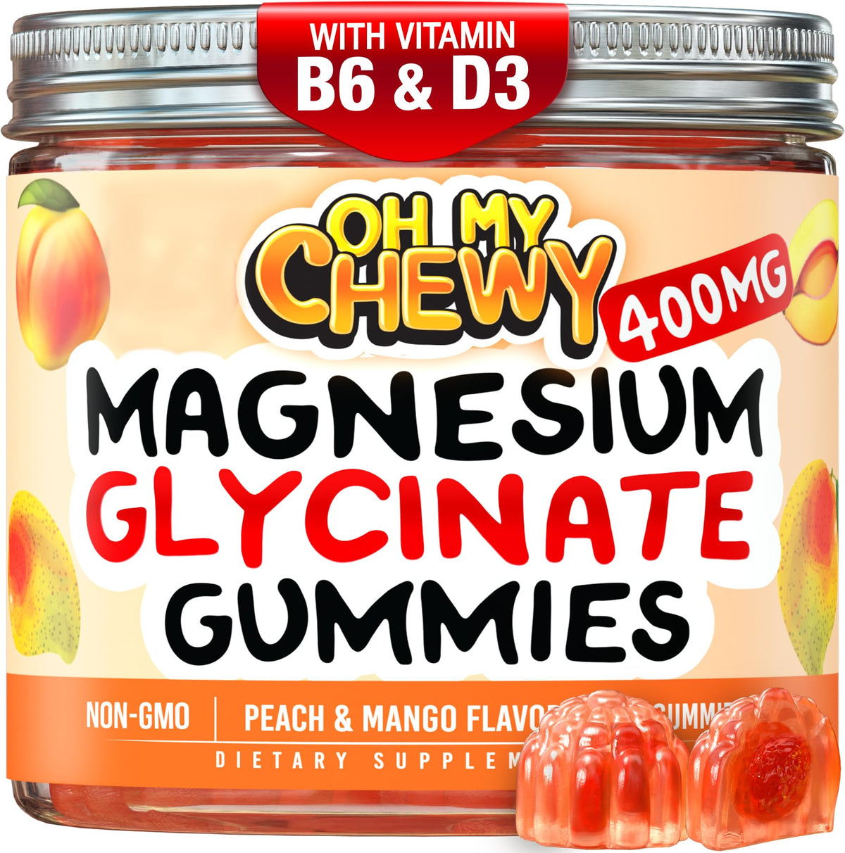 OH MY CHEWY center-filled magnesium glycinate gummies packaging for easy family use