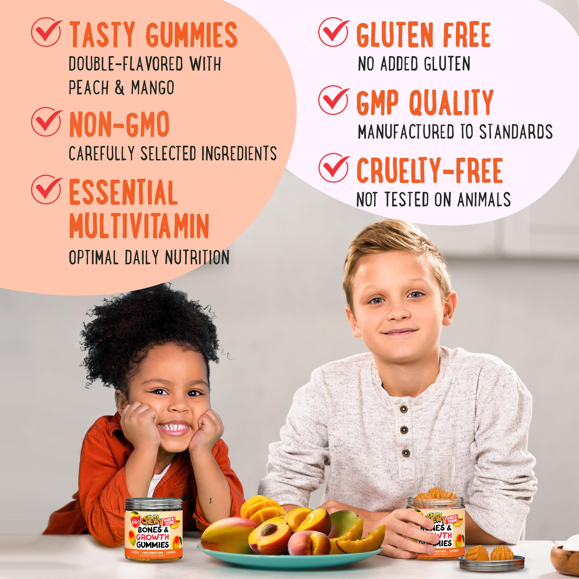 OH MY CHEWY height growth kid-friendly design encourages daily supplementation.