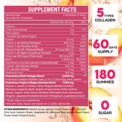 OHaboth Collagen Gummies bottle back label highlights ingredients and benefits