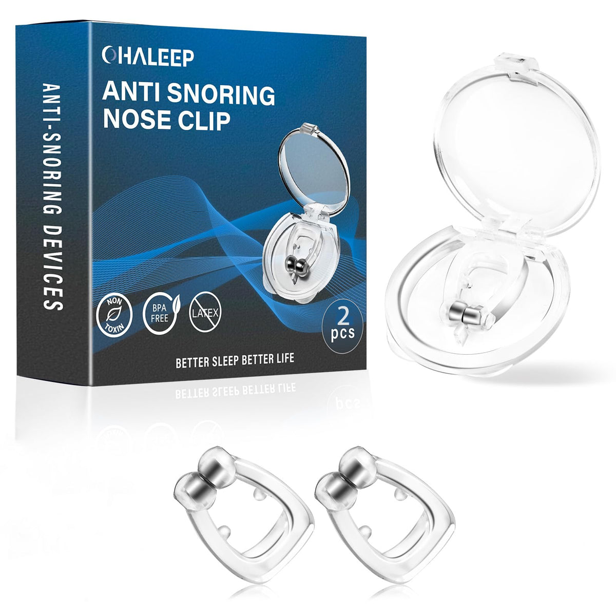 OHALEEP anti-snore device nose clip for quick, non-invasive sleep relief