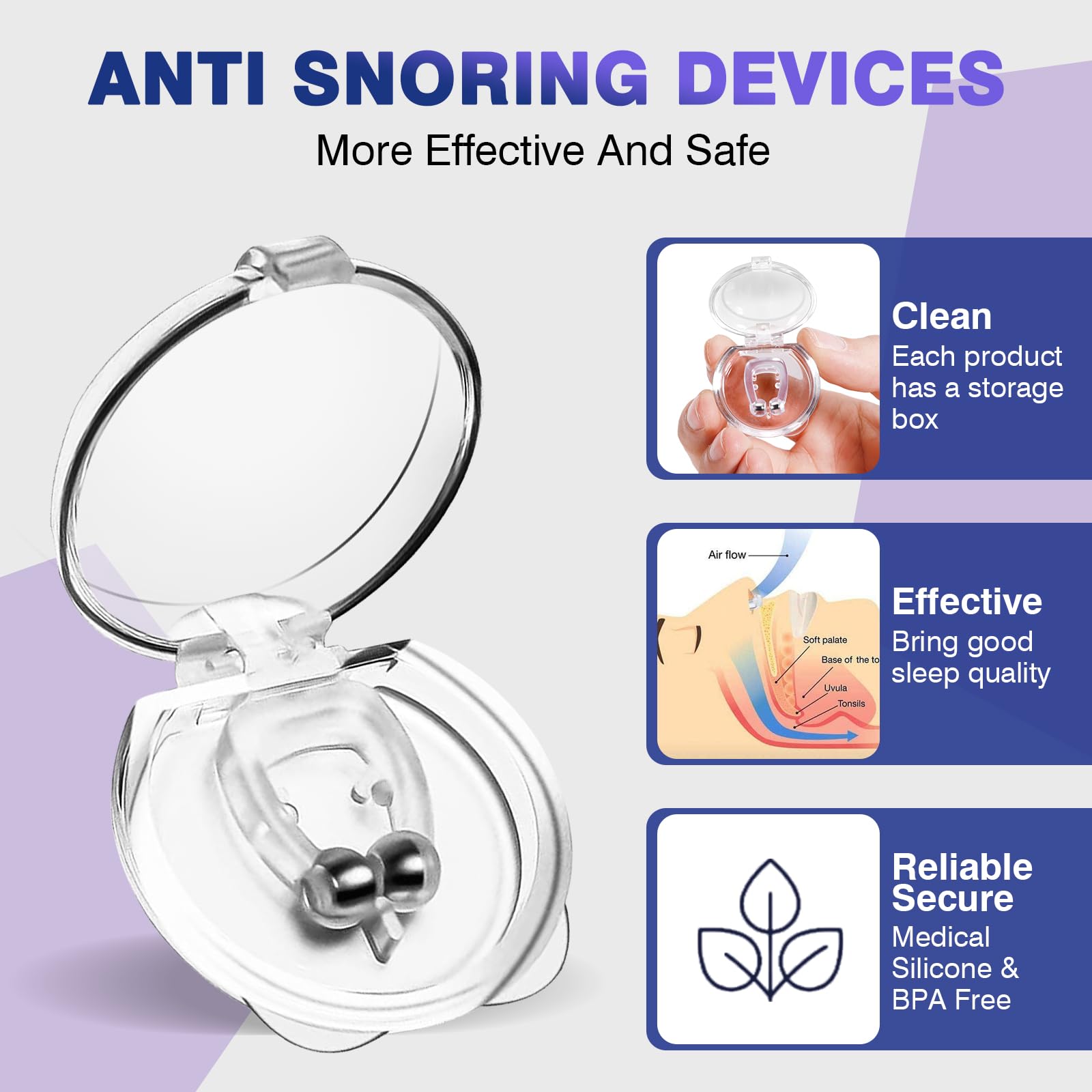 OHALEEP reusable silicone clip supports hygienic, easy cleaning for repeated nights.