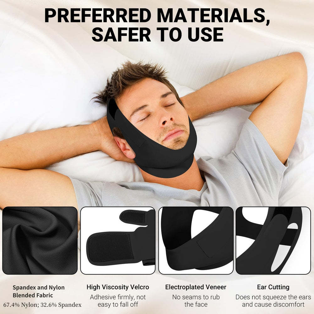 Ohaleep CPAP compatibility scene shows how the chin strap supports CPAP use.