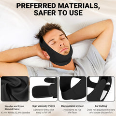 Ohaleep CPAP compatibility scene shows how the chin strap supports CPAP use.