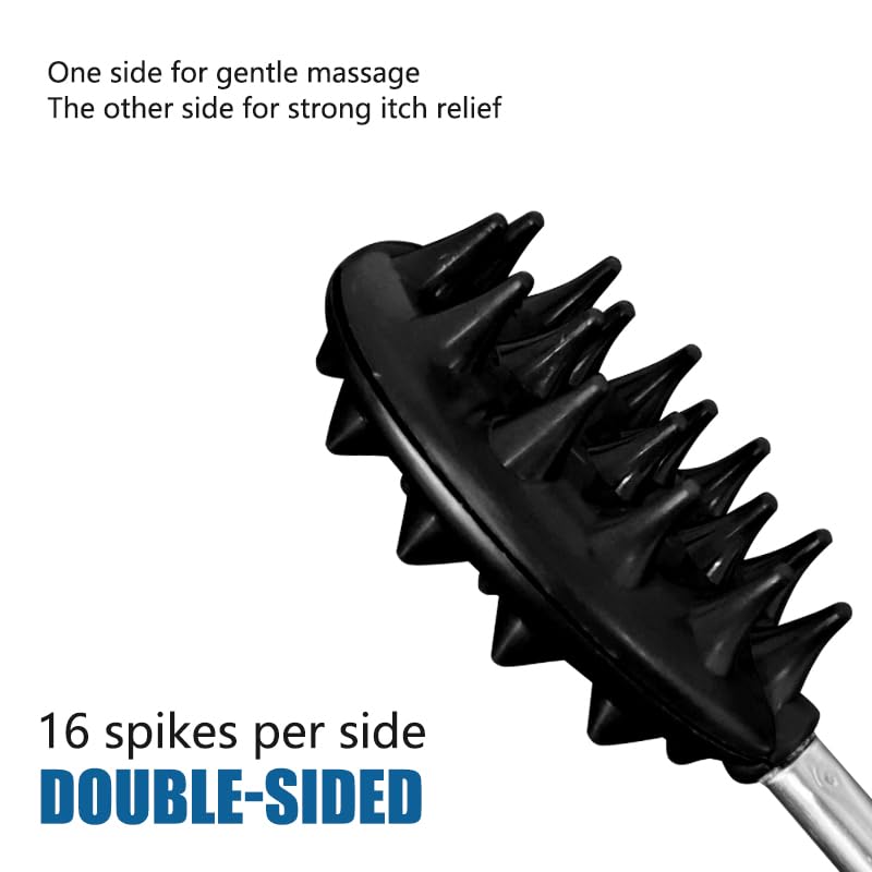 OHOO back scratcher with double-sided silicone tips for gentle or deeper scratching.