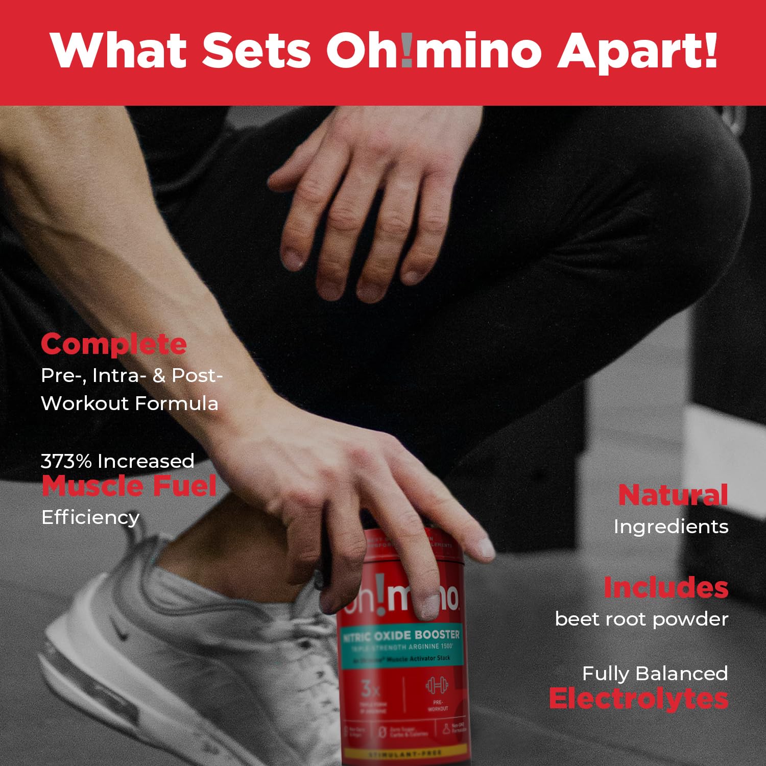 Oh!mino packaging front shows USA-made, third-party tested quality