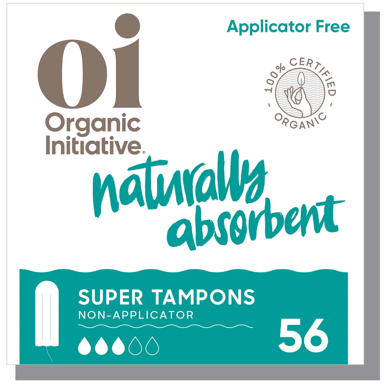 Oi 360-degree protection tampon expands naturally to fit your body during activity.