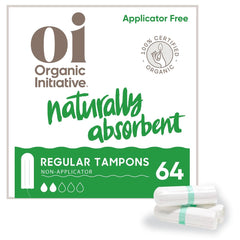 Oi organic cotton tampon regular size, fragrance-free for sensitive skin comfort