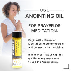 Oil Of Joy anointing oil bottle cap shown, leak-proof packaging supports easy, mess-free use.