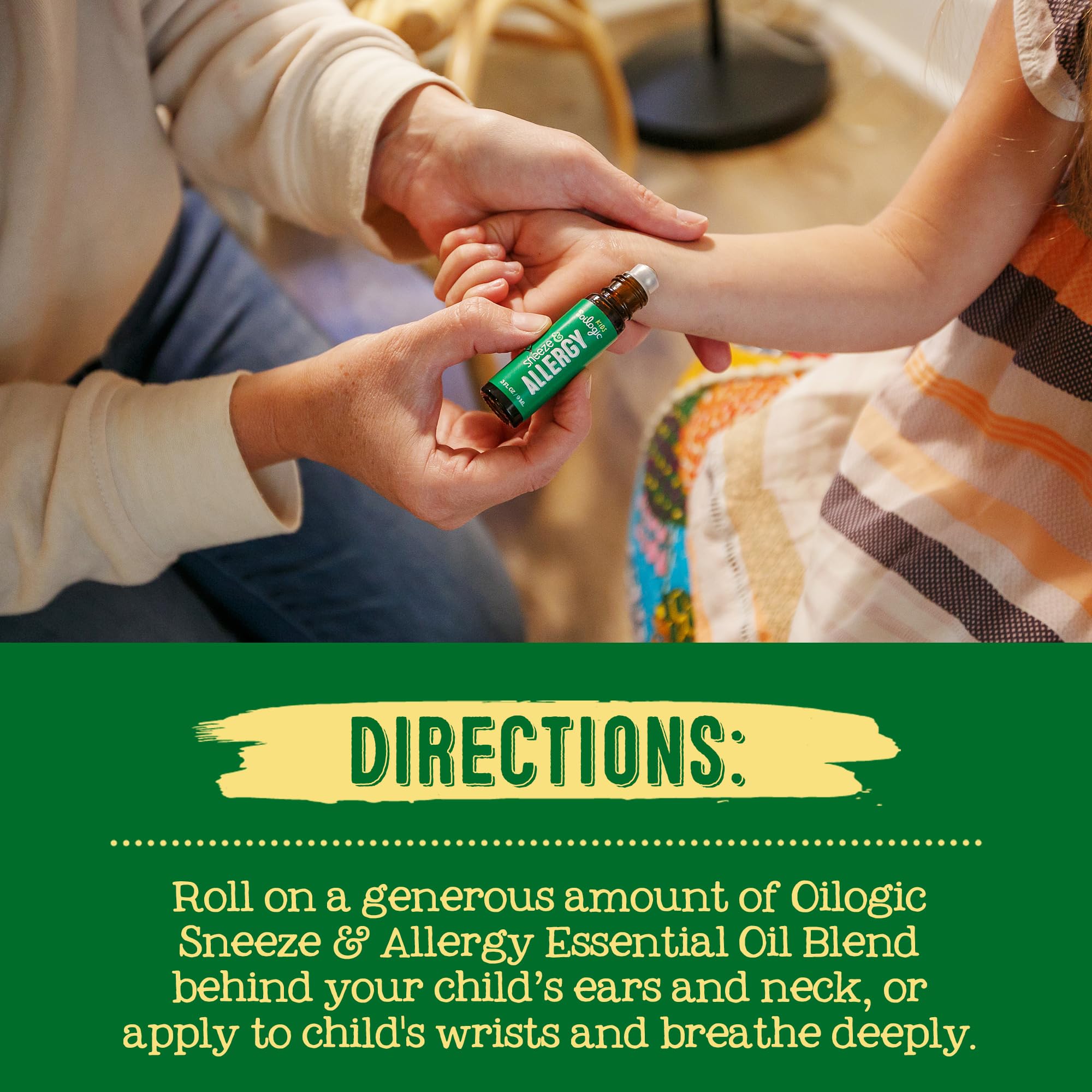 Oilogic Kids bottle with clear label designed for safe pediatric use