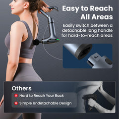OILSAO portable quiet massage gun ideal for office, home, or travel sessions.