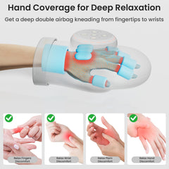 OILSAO device displaying three massage modes for hand therapy.