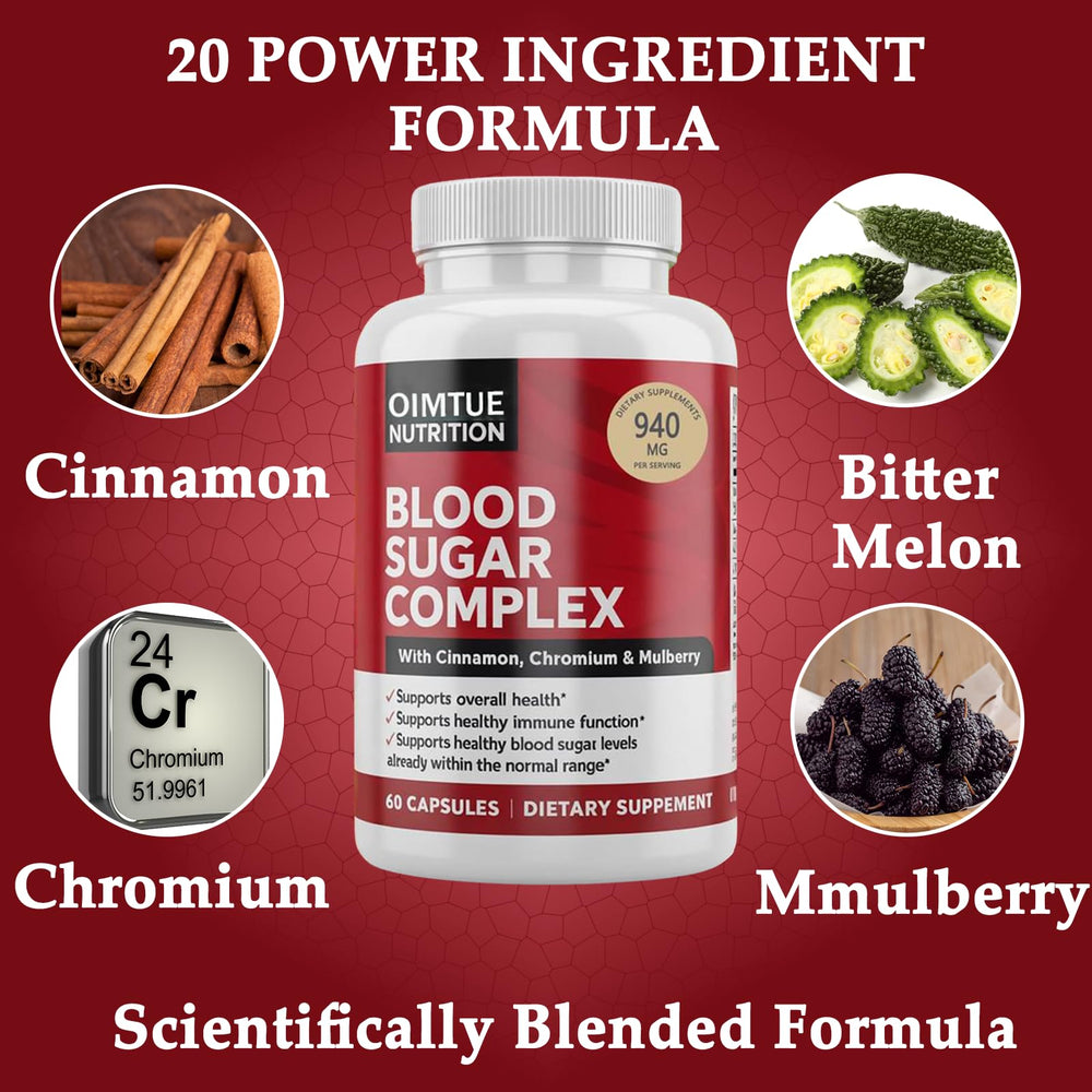 OIMTUE capsules close-up highlighting Cinnamon and other botanicals