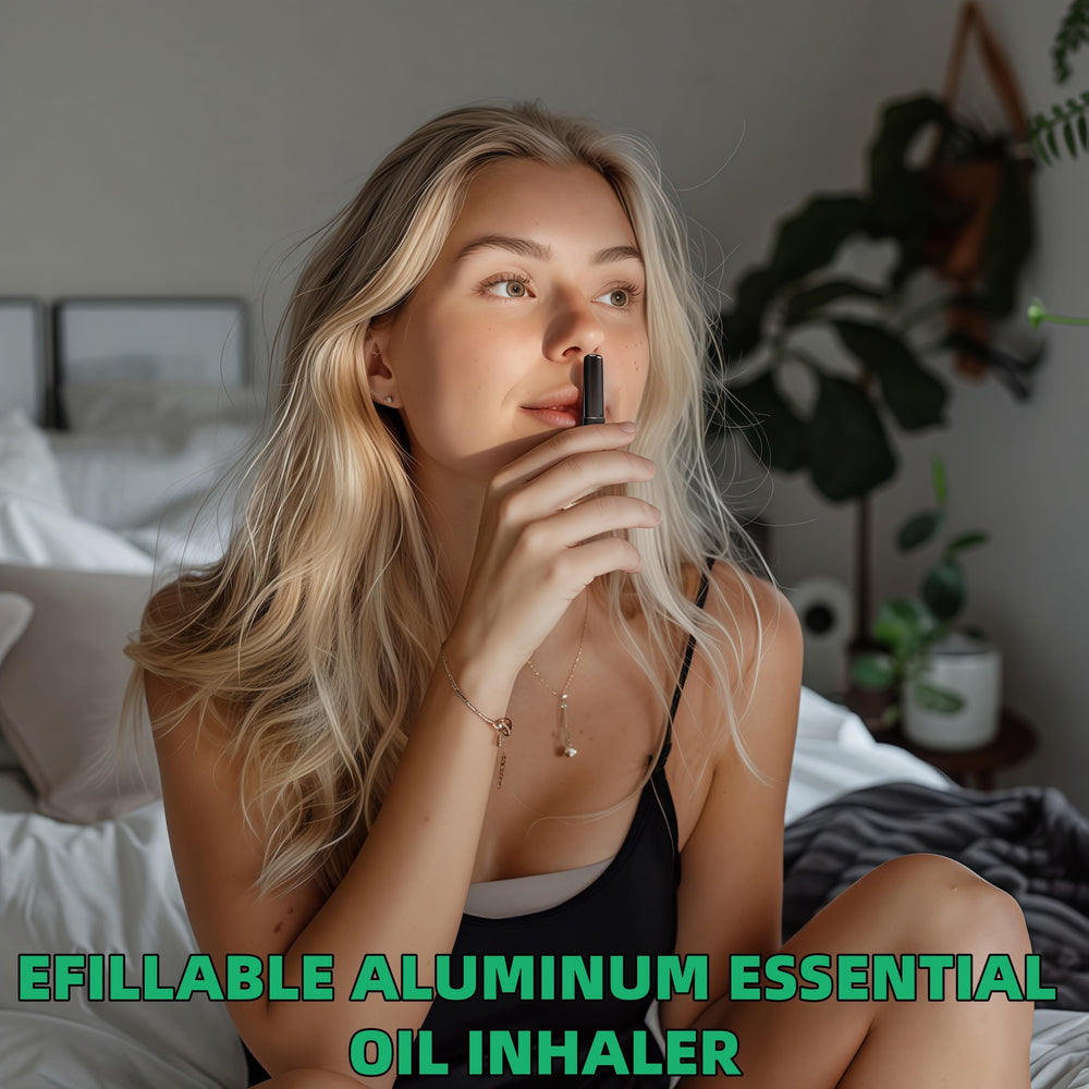 OiwMuOck gray metal nasal inhaler for compact travel aromatherapy