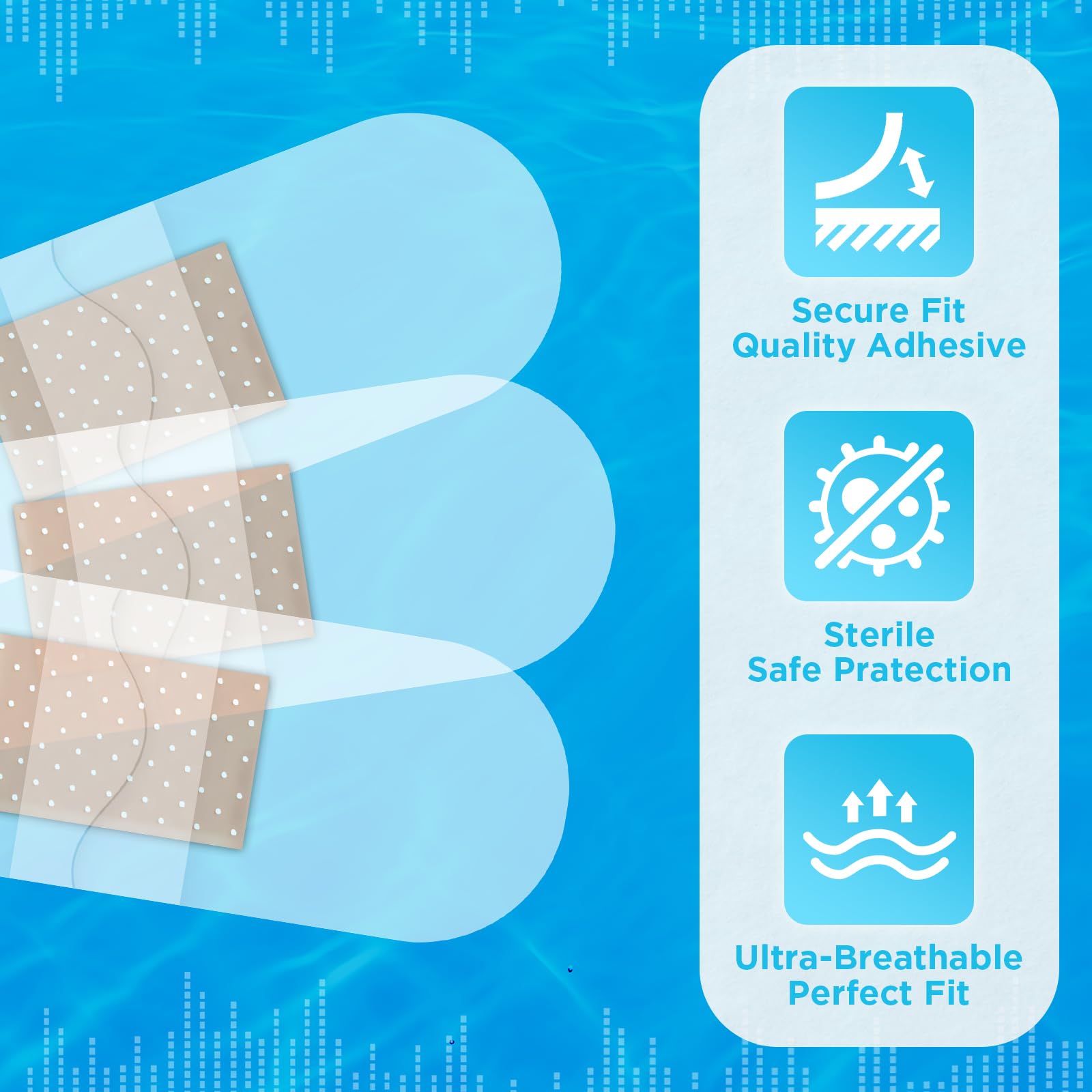 Thin flexible OK TAPE bandages offer comfortable all-day wear