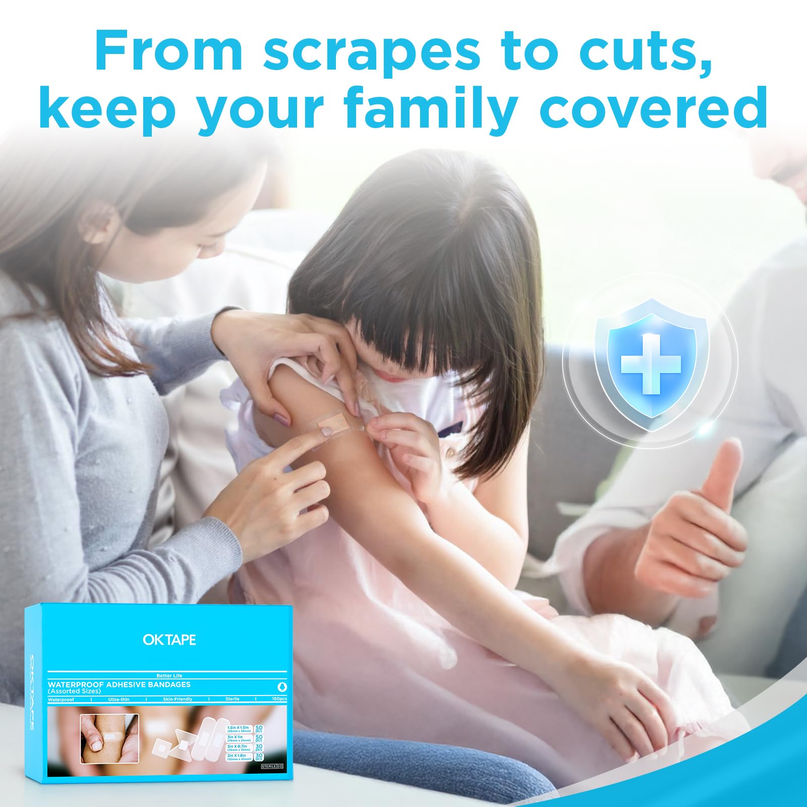 Convenient packaging helps quick, tidy first-aid responses with OK TAPE.