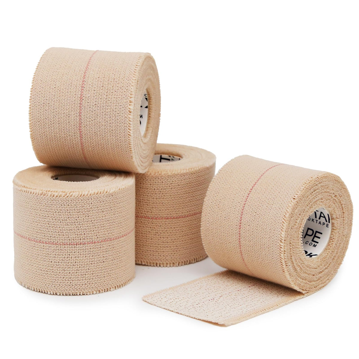 OK TAPE elastic bandage rolls beige four-pack for versatile compression during activities.