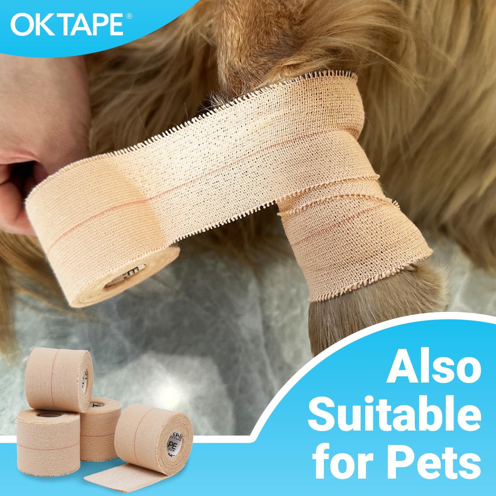 OK TAPE wrist wrap shows snug, adjustable compression for everyday activities.