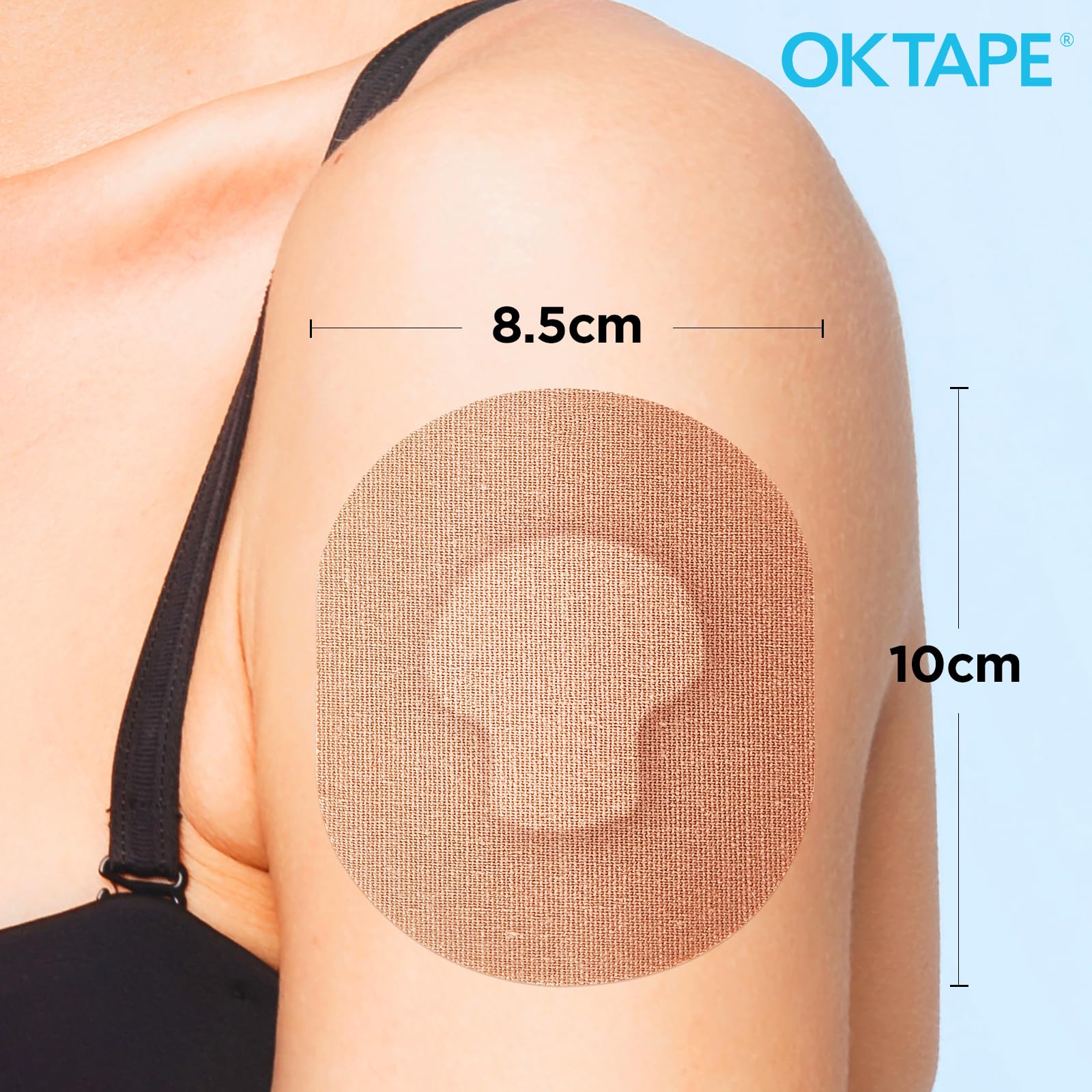 OK TAPE parches CGM color beige para discreción diaria.