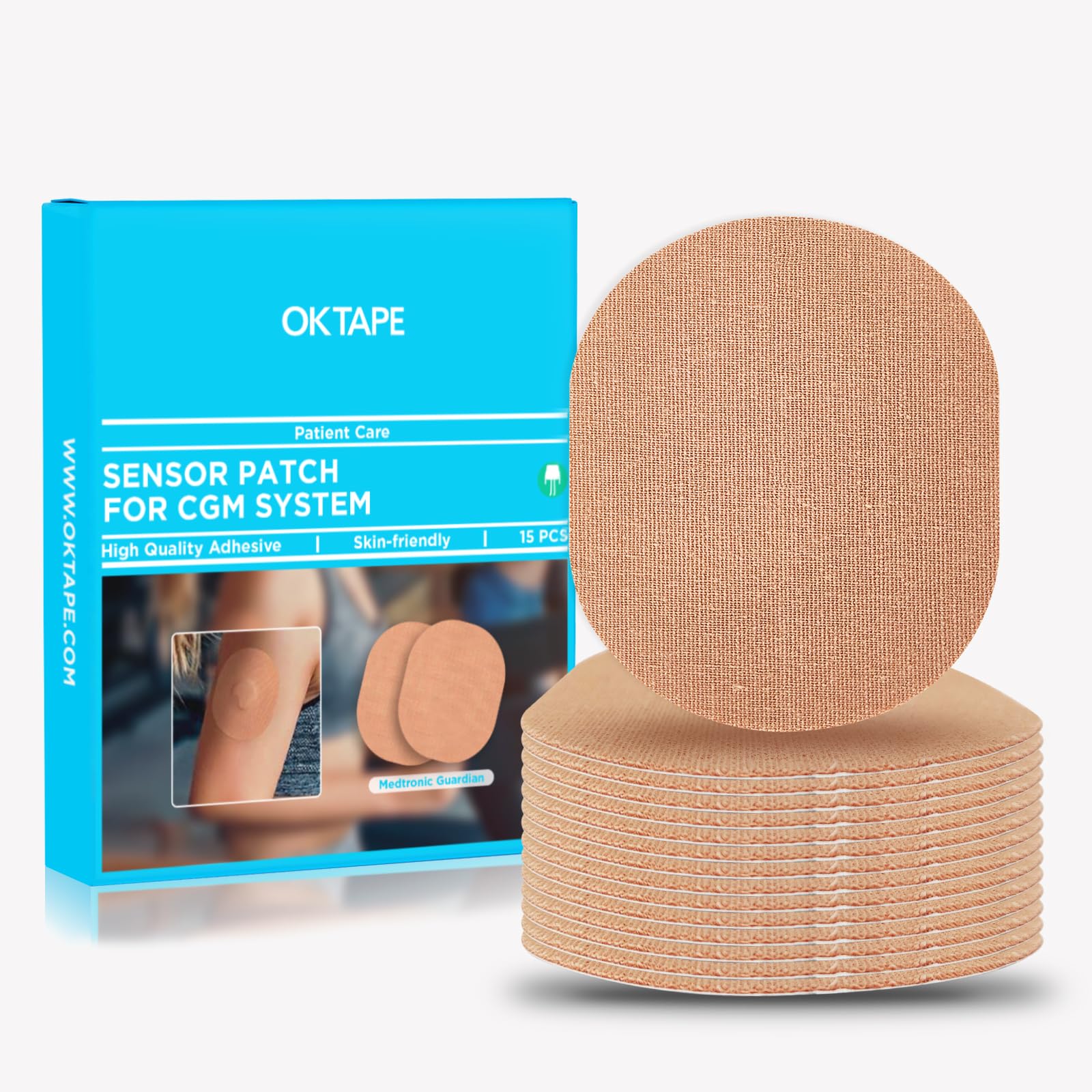 OK TAPE parches CGM Sensor Guardian aseguran fijación duradera para uso prolongado.