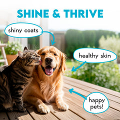 Label highlights EPA and DHA fatty acids for canine health.