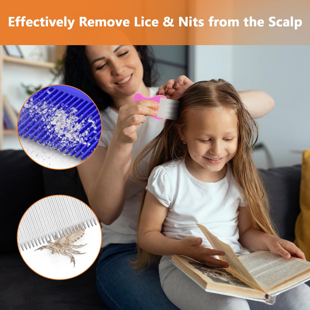Okxiri color-coded lice combs for family sharing and quick identification