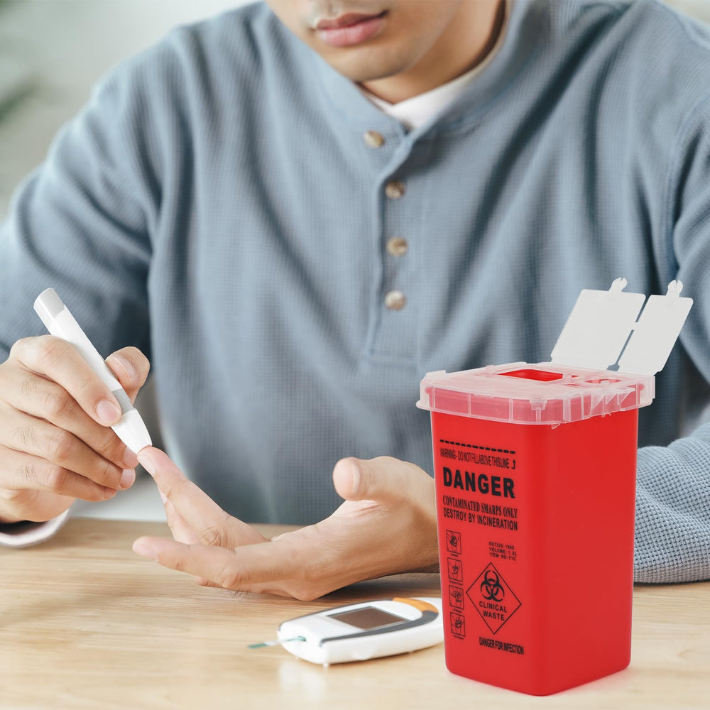 Okxiri sharps container lid snap-on for easy monitoring and secure closure.