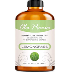 Ola Prima Lemongrass oil bottle in amber glass preserves freshness.