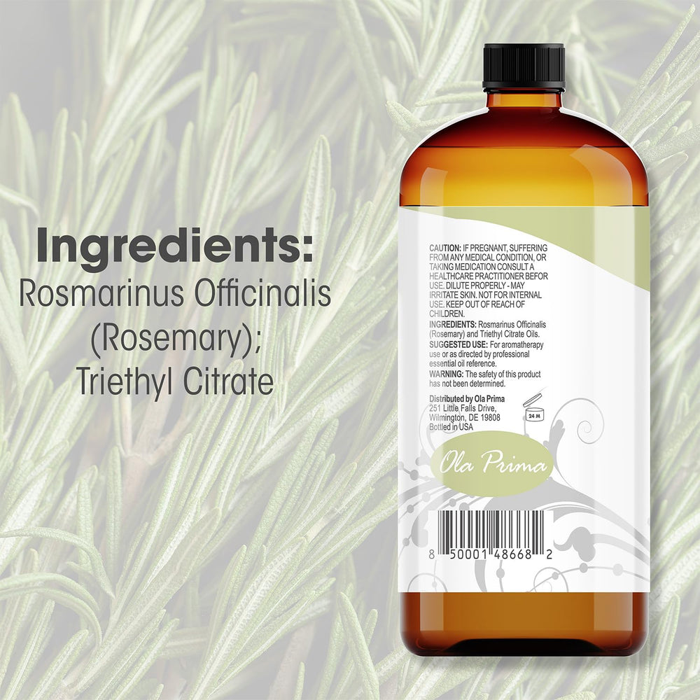 Ola Prima rosemary essential oil diffuser blend idea, creating a calming aromatherapy atmosphere.