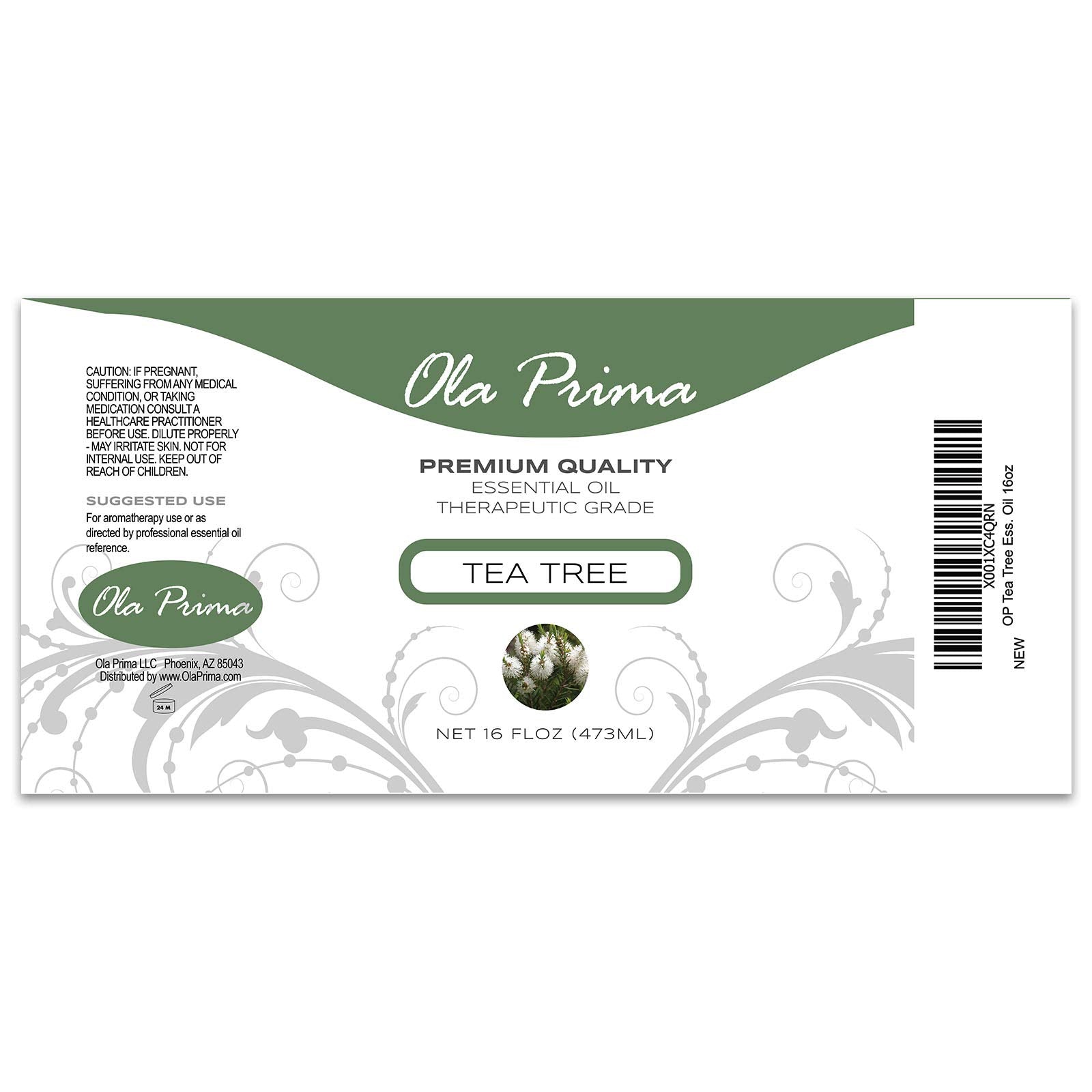 Ola Prima Tea Tree Oil diffuser-ready presentation for calming spaces