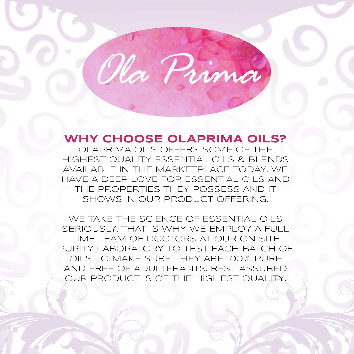 Ola Prima Vanilla essential oil for natural cleaner and aroma boost