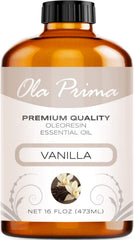 Ola Prima Vanilla Essential Oil 16oz bottle for diffusion and candles
