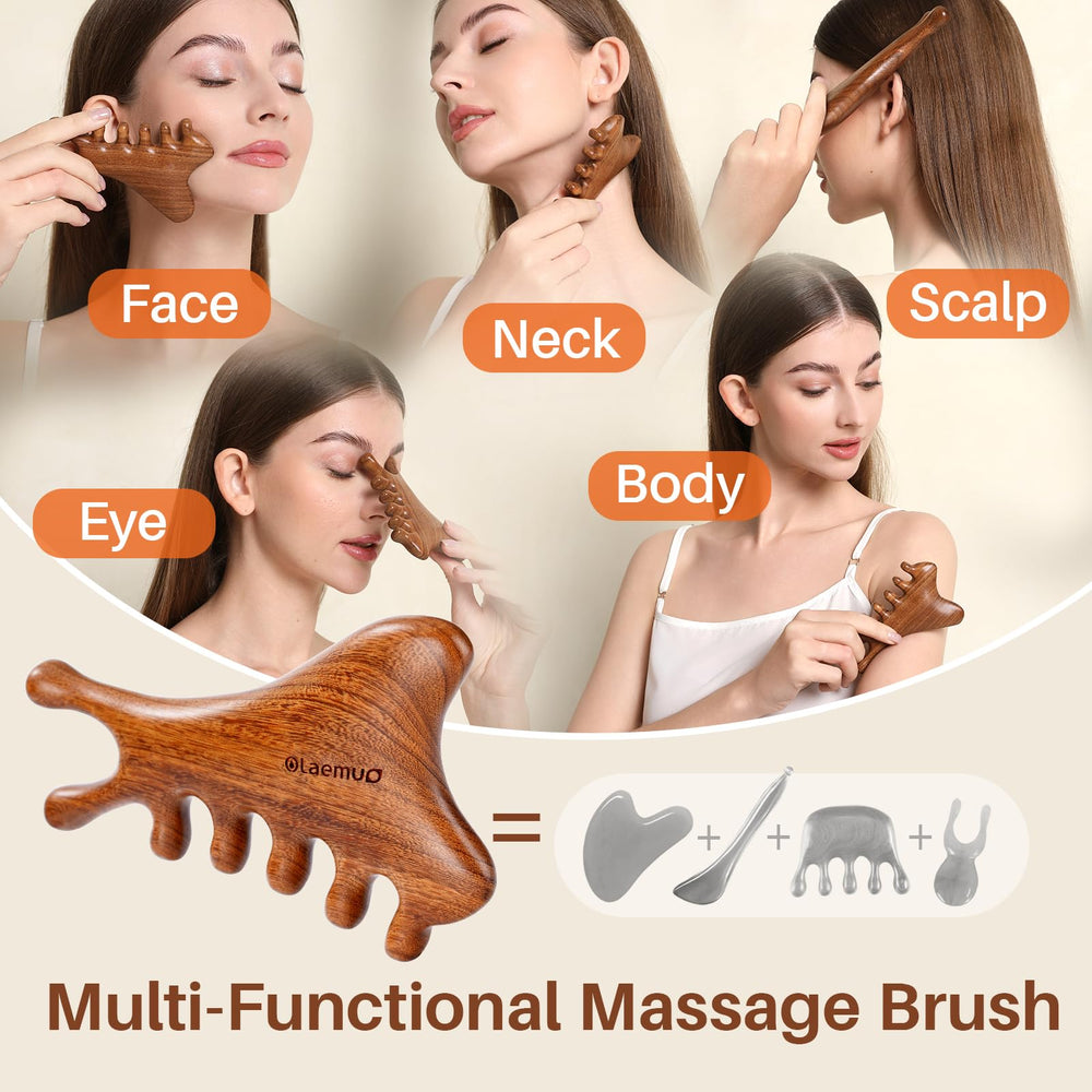 Olaemuo multi-purpose Gua Sha comb for scalp care and hair vitality