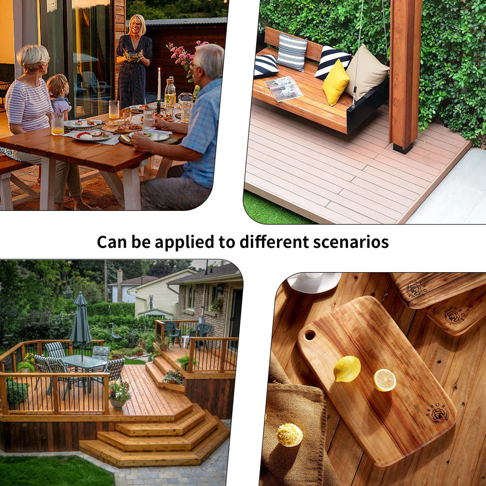 OLASIR protects against UV while brightening wood grain.