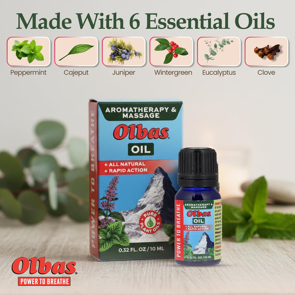 Olbas Body massage oil applied during a soothing routine.