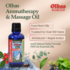 Olbas massage oil pure essential oils blend supports soothing massage therapy