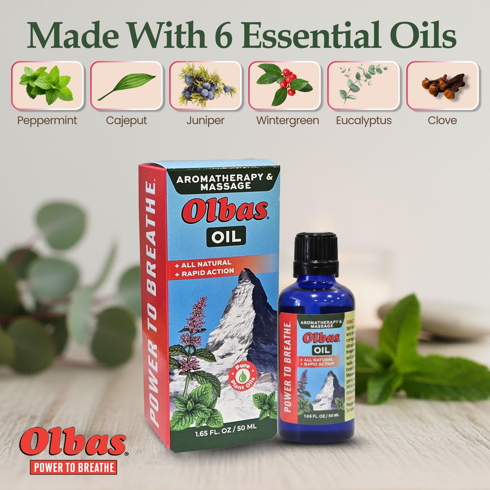 Olbas massage oil soothes sore muscles with peppermint-inspired cooling feel
