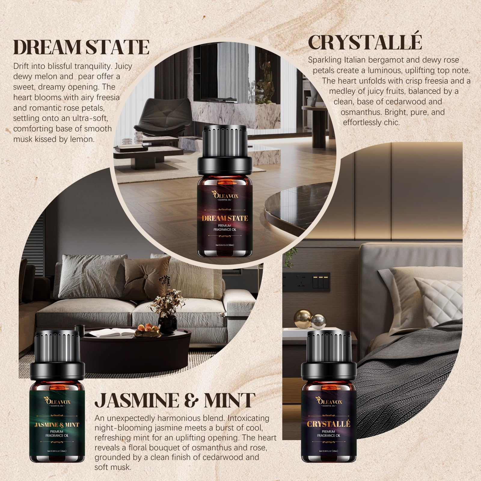 OleaVox Dream State brings calm energy to bedrooms or home offices.