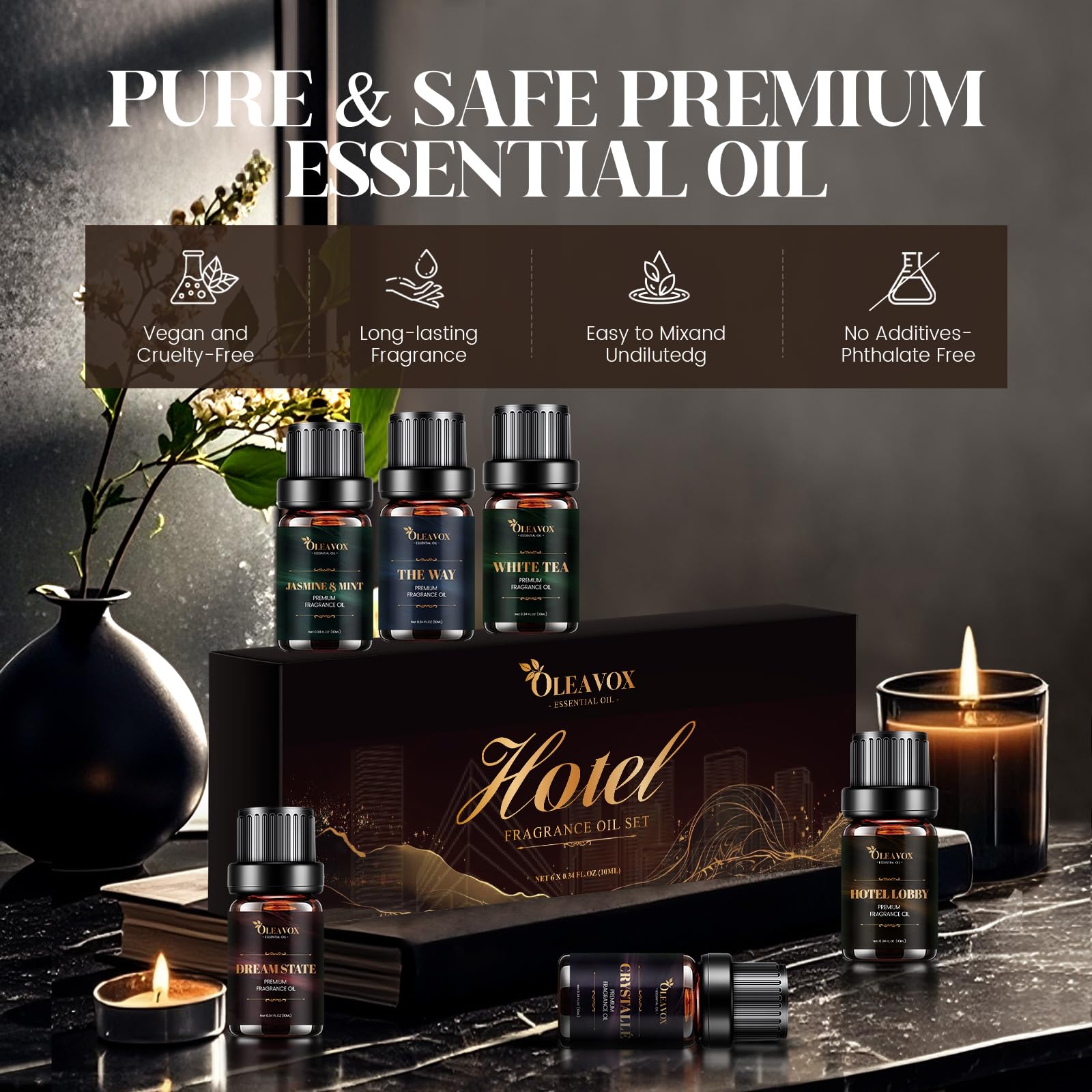 OleaVox White Tea diffuser oils deliver clean, soothing scent for kitchens and bedrooms.