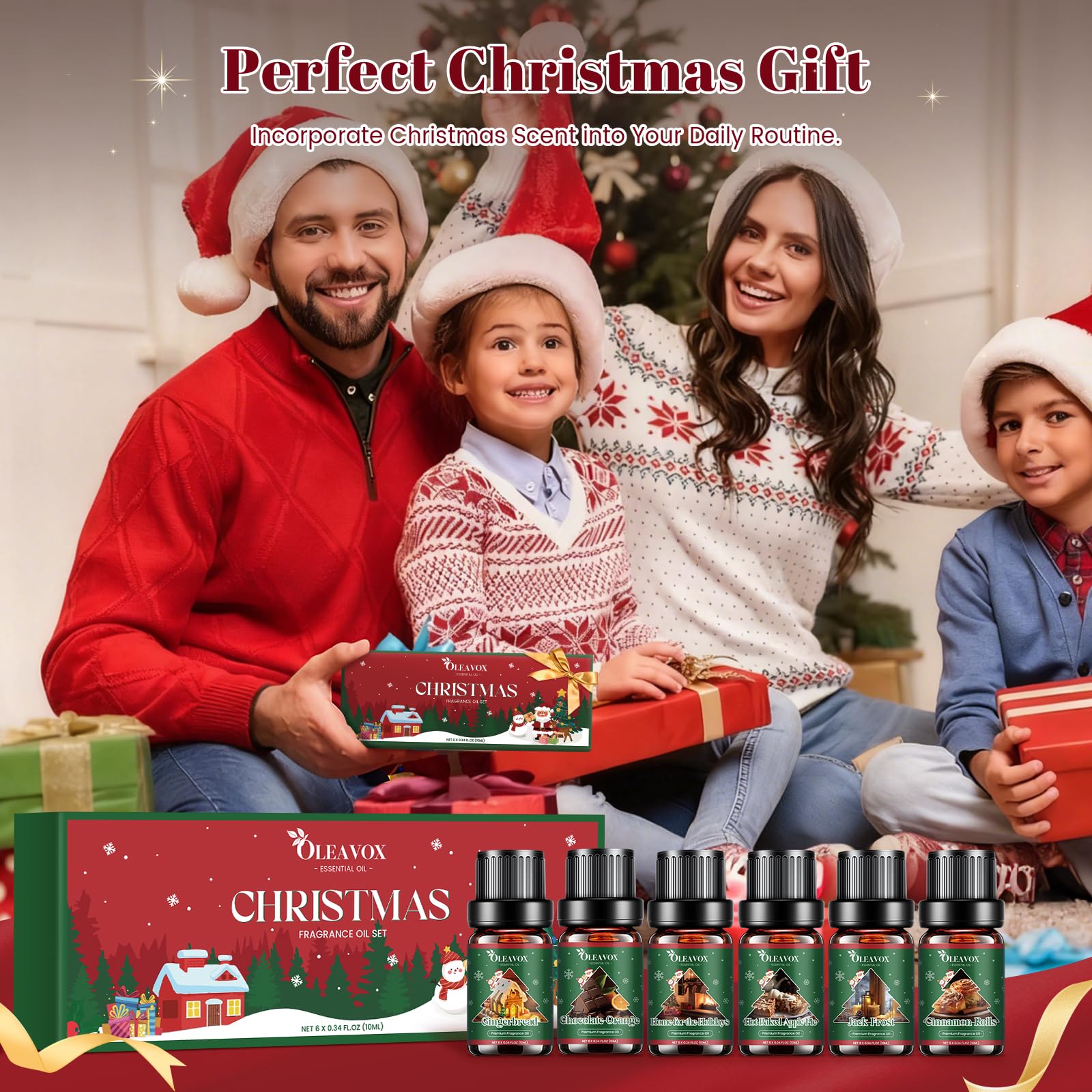 Oleavox Navidad, difusor en uso: ambientación navideña en casa.