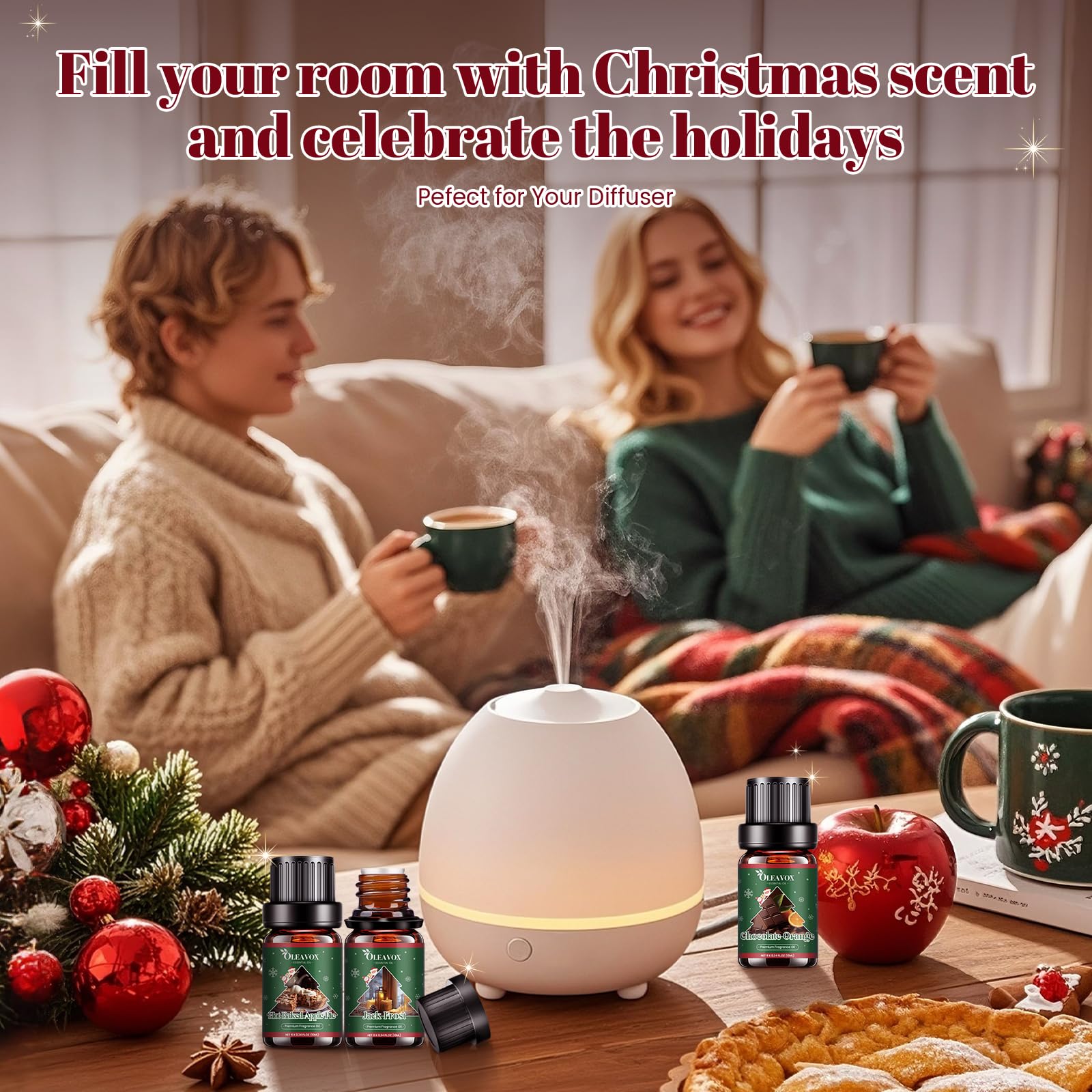 Oleavox Navidad, pastel de manzana caliente: fragancia reconfortante para velas.